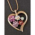 Necklace Rose Gold Plated Indulgent Tones Floral Heart